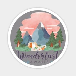 Adventure Awaits Wanderlust" - Explore, Discover, Roam Magnet